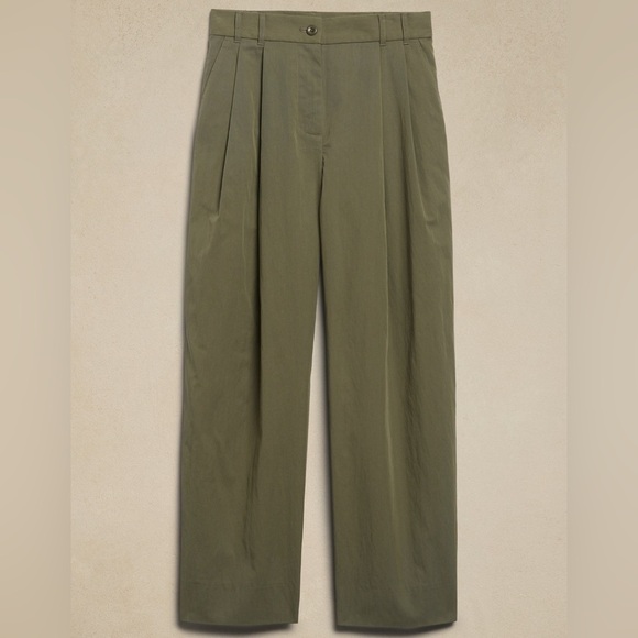 NWT! Banana Republic Desert Thyme Green Avila Barrel-Leg Pant - Size 6💛 - Picture 4 of 4